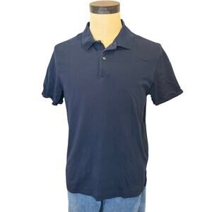 BANANA REPUBLIC Navy Polo Shirt Men size M 100% Cotton Classic